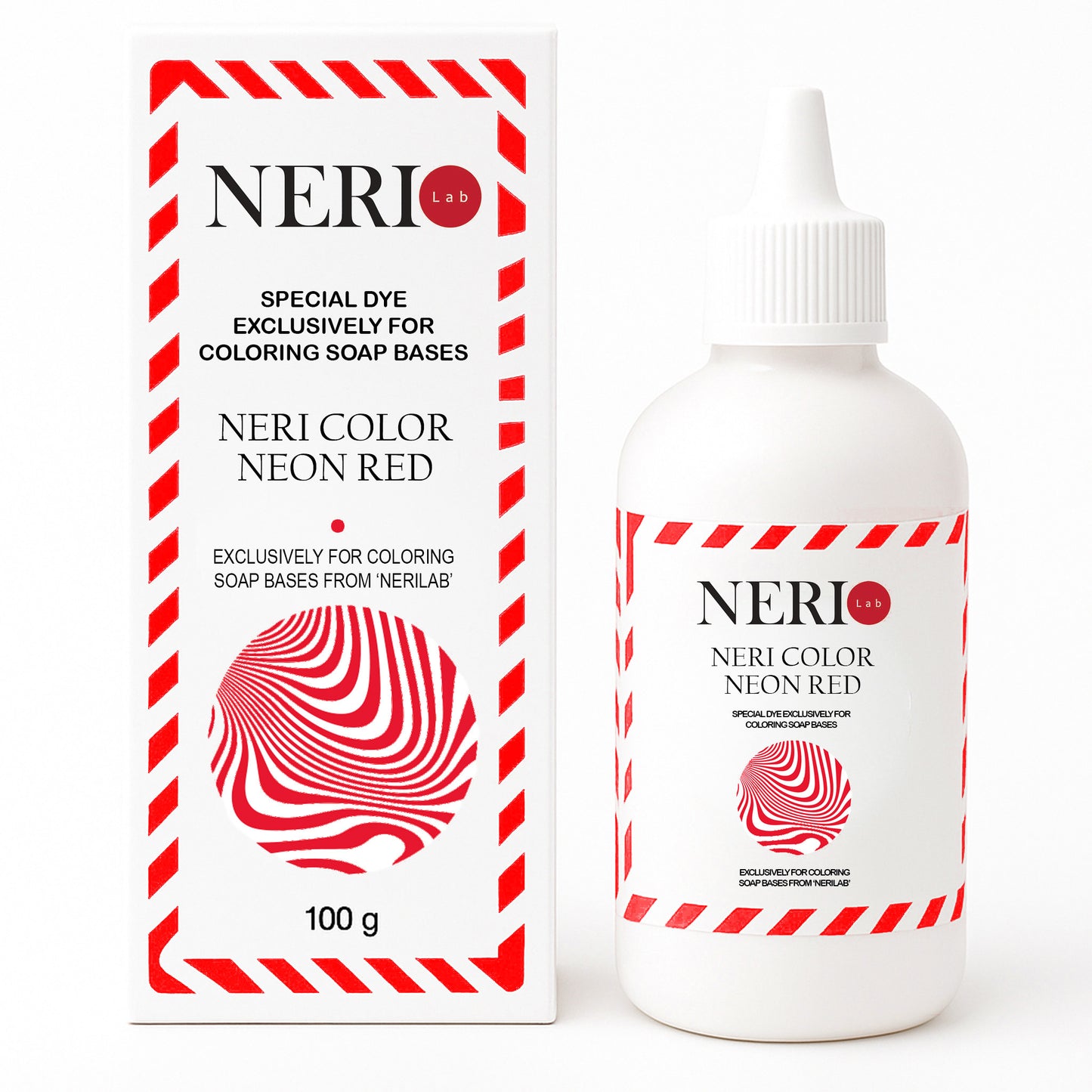 Neon red soap colorant NERI COLOR for melt and pour soap base with strong fluorescent intensity