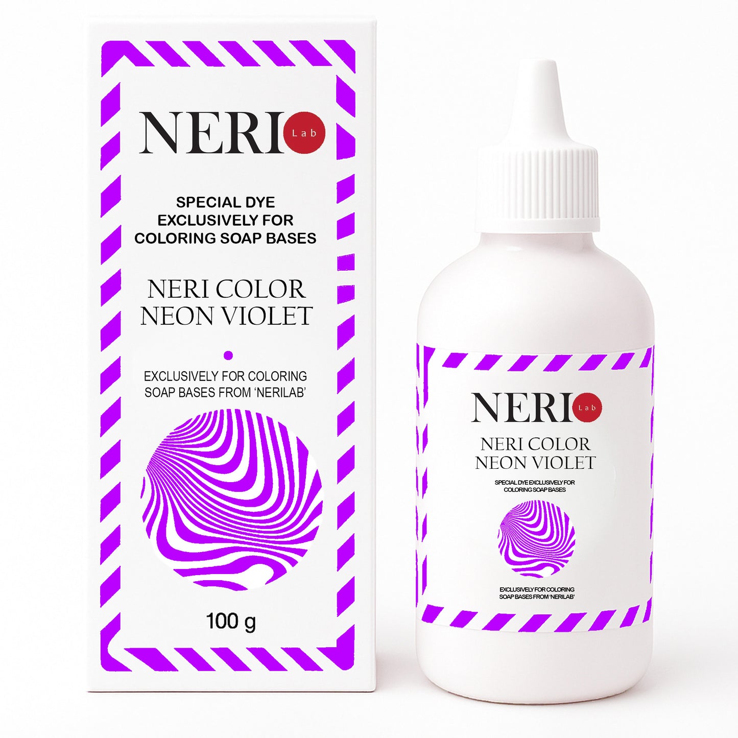 Neon violet soap dye NERI COLOR for melt and pour soap base with deep fluorescent purple tone