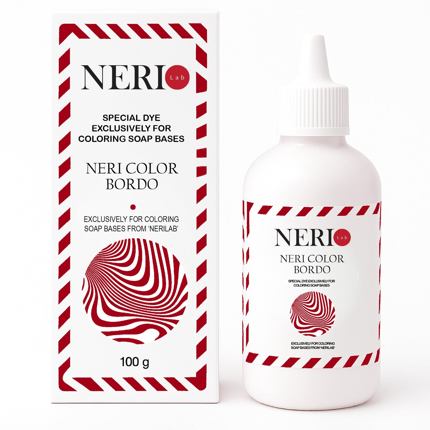 Nerilab Neri Color Bordo liquid colorant for soap base – concentrated burgundy pigment for melt and pour soap making