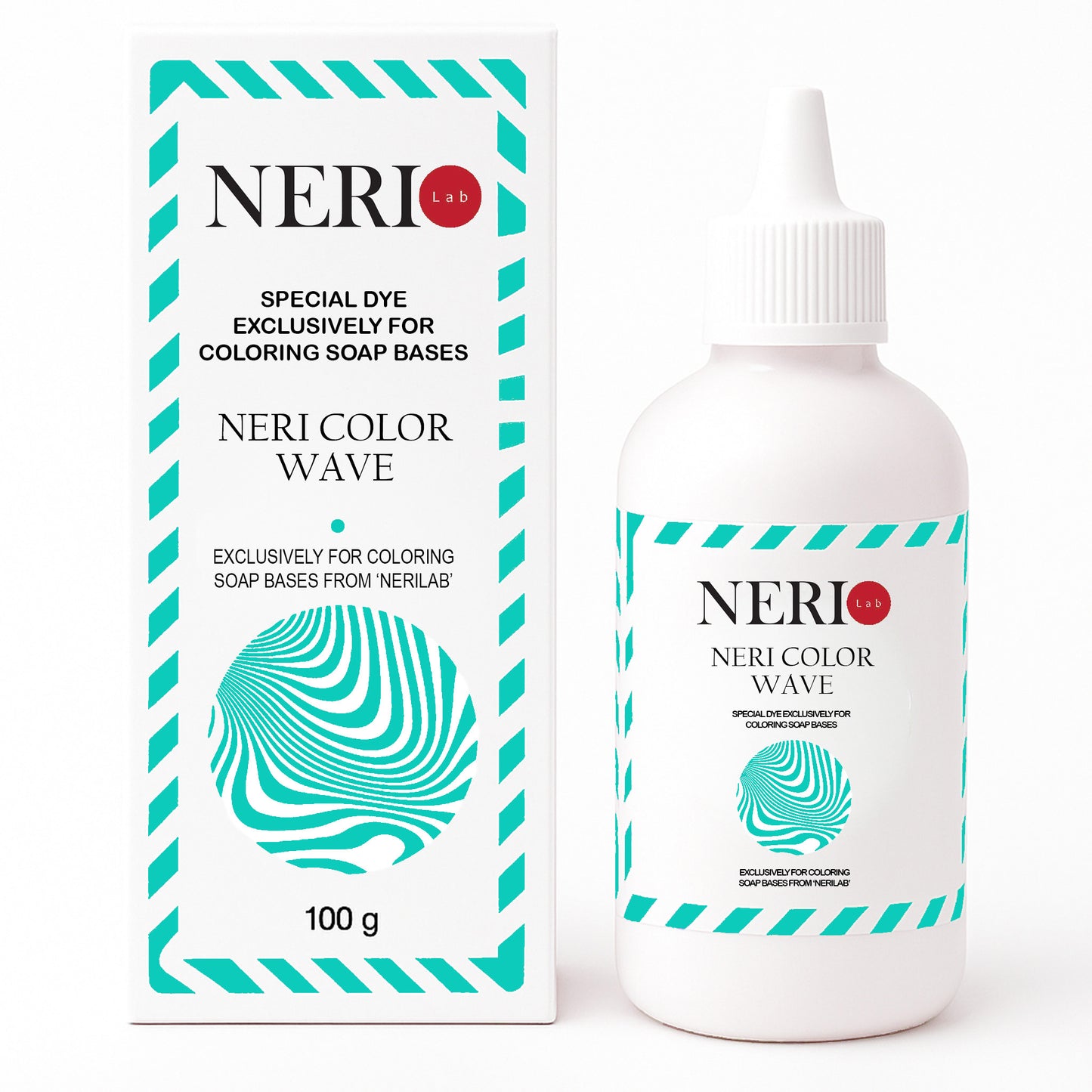 Nerilab Neri Color Wave liquid colorant for soap base – bright aqua blue pigment for melt and pour soap